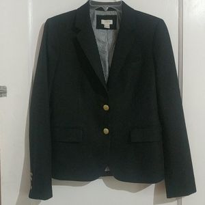 EUC J.Crew black wool blend blazer jacket sz 4